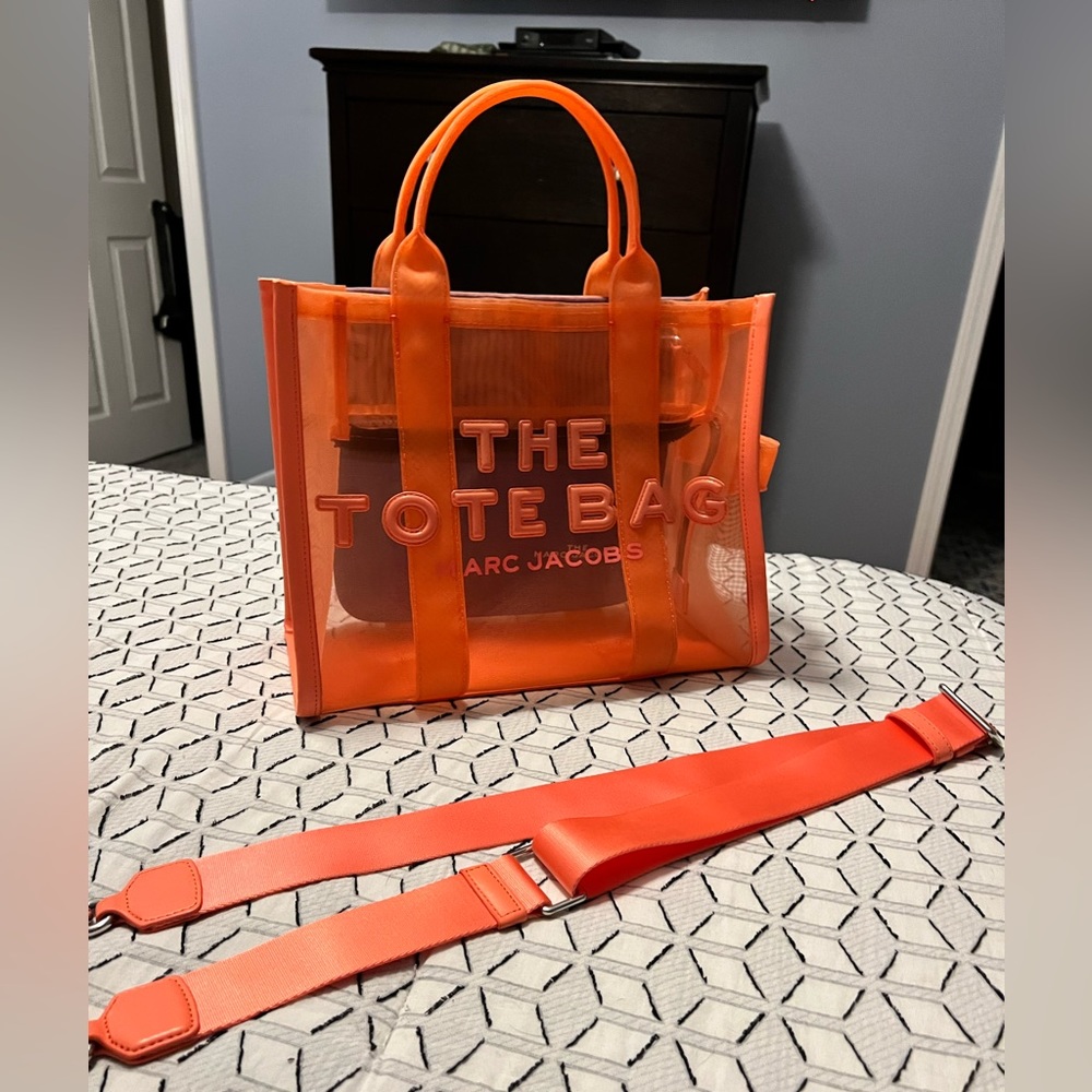 Marc Jacobs The Tote Bag in size small. Orange mesh - discontinued piece!